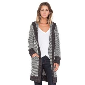 Sanctuary Coatigan Sweater , Black & White, Large